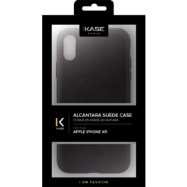 Coque en Suède Alcantara pour Apple iPhone XR, Minuit Noir 
