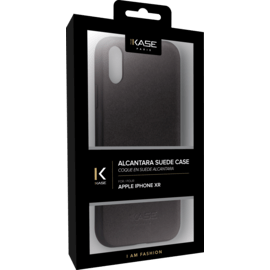 Coque en Suède Alcantara pour Apple iPhone XR, Minuit Noir 