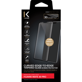 Protection d'écran en verre trempé Bord à Bord Incurvé pour Huawei Mate 30 Pro, Noir