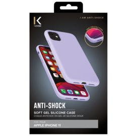 Coque antichoc en gel de silicone doux pour Apple iPhone 11, Violet Lilas