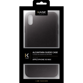 Coque en Suède Alcantara pour Apple iPhone XS Max, Noir Minuit