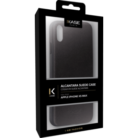 Coque en Suède Alcantara pour Apple iPhone XS Max, Noir Minuit