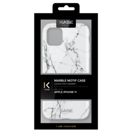 Coque effet marbré pour Apple iPhone 11, Blanc 