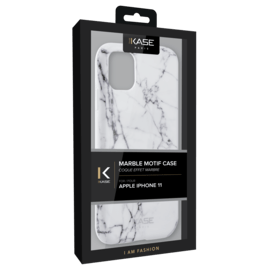 Coque effet marbré pour Apple iPhone 11, Blanc 