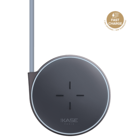 Base de recharge sans fil Qi universelle rapide (7,5W/10W), Noir métallisé 