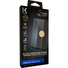 Protection d’écran élite en verre trempé bord à bord incurvé pour Samsung Galaxy S9, Noir