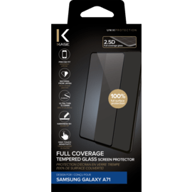 Protection d'écran en verre trempé (100% de surface couverte) pour Samsung Galaxy A71, Noir