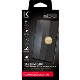 Protection d'écran en verre trempé (100% de surface couverte) pour Huawei Honor 9X / 9X Pro, Noir