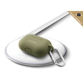 Coque Apple AirPods Pro en gel de silicone doux, Vert olive