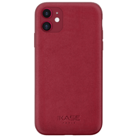 Coque en Suède Alcantara pour Apple iPhone 11, Rouge rubis