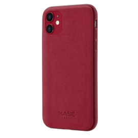Coque en Suède Alcantara pour Apple iPhone 11, Rouge rubis