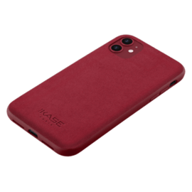 Coque en Suède Alcantara pour Apple iPhone 11, Rouge rubis