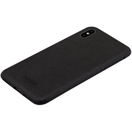 Coque en Suède Alcantara pour Apple iPhone XS Max, Noir Minuit