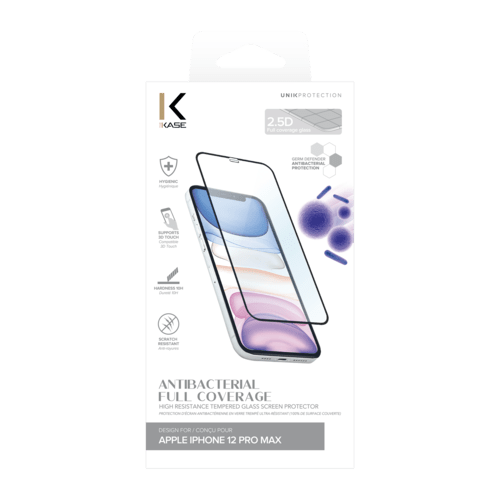 Protection d'écran en verre trempé (100% de surface couverte) pour Apple iPhone  X/XS/11 Pro, Noir