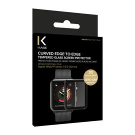 Protection d'écran en verre trempé Bord à Bord Incurvé pour Apple Watch® Series 1/2/3 42mm 