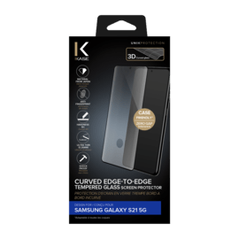 (O) Protection d'écran en verre trempé Bord à Bord Incurvé pour Samsung Galaxy S21 5G, Noir