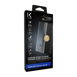 (O) Protection d'écran en verre trempé Bord à Bord Incurvé pour Samsung Galaxy S21 5G, Noir