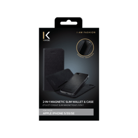 Étui et Coque slim magnétique 2-en-1 GEN 2.0 pour Apple iPhone 5/5s/SE, Noir
