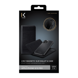 Étui et Coque slim magnétique 2-en-1 GEN 2.0 pour Apple iPhone 12/12 Pro, Noir