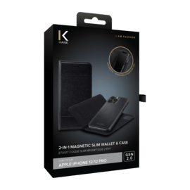 Étui et Coque slim magnétique 2-en-1 GEN 2.0 pour Apple iPhone 12/12 Pro, Noir
