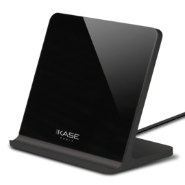 Support de recharge sans fil ultra fin en aluminium (Charge rapide 10W), Noir de Jais