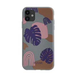 Coque antibactérienne vegan bio 100 % zéro déchet pour Apple iPhone 11, Feuillage de la Jungle