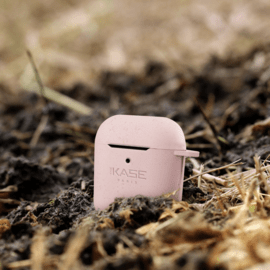 Coque antibactérienne vegan bio 100 % zéro déchet pour Apple AirPods, Rose rhubarbe