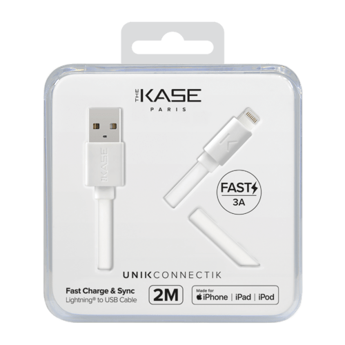 Câble USB-C vers Lightning certifié MFi Apple métallisé tressé Charge/sync  (2M), Noir