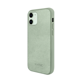 Coque en Suède Alcantara pour Apple iPhone 12/12 Pro, Vert Avocat
