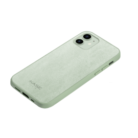 Coque en Suède Alcantara pour Apple iPhone 12/12 Pro, Vert Avocat