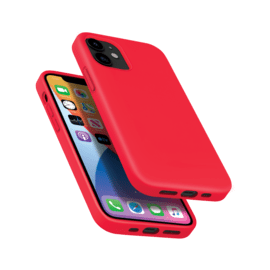 Coque antichoc en gel de silicone doux pour Apple iPhone 12 mini, Rouge Ardent 