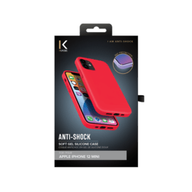 Coque antichoc en gel de silicone doux pour Apple iPhone 12 mini, Rouge Ardent 