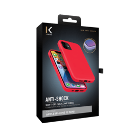 Coque antichoc en gel de silicone doux pour Apple iPhone 12 mini, Rouge Ardent 