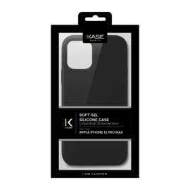 Coque en Gel de Silicone Doux pour iPhone 12 Pro Max, Noir satin 