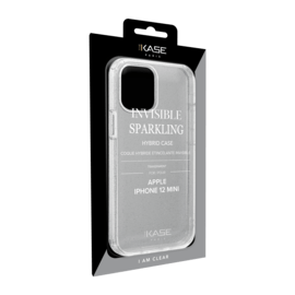 Coque hybride étincelante invisible pour iPhone Apple  12 mini, Transparente