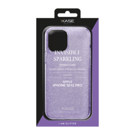 Coque hybride étincelante invisible pour iPhone Apple 12/12 Pro, Violet