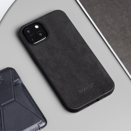 Coque en Suède Alcantara pour Apple iPhone 13, Noir Minuit