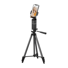 Support selfie pour smartphone avec suivi à 360°, noir minuit