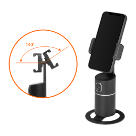 Support selfie pour smartphone avec suivi à 360°, noir minuit