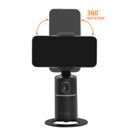 Support selfie pour smartphone avec suivi à 360°, noir minuit