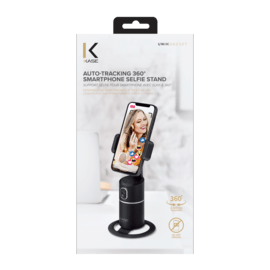 Support selfie pour smartphone avec suivi à 360°, noir minuit