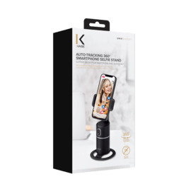 Support selfie pour smartphone avec suivi à 360°, noir minuit