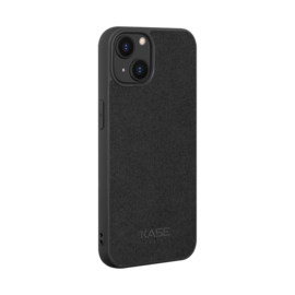 Coque en Suède Alcantara pour Apple iPhone 13, Noir Minuit
