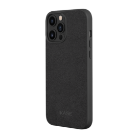Coque en Suède Alcantara pour Apple iPhone 13 Pro Max, Minuit Noir 