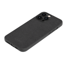 Coque en Suède Alcantara pour Apple iPhone 13 Pro Max, Minuit Noir 