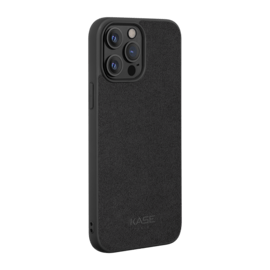 Coque en Suède Alcantara pour Apple iPhone 13 Pro Max, Minuit Noir 