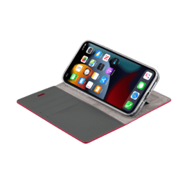Diarycase 2.0 Coque clapet en cuir véritable avec support aimanté pour Apple iPhone 13, Rouge Bordeaux
