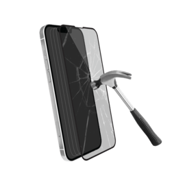 Protection d’écran antibactérienne en verre trempé ultra-résistant (100% de surface couverte) pour Apple iPhone 13 mini, Noir