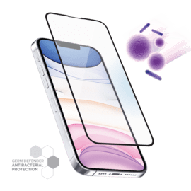 Protection d’écran antibactérienne en verre trempé ultra-résistant (100% de surface couverte) pour Apple iPhone 13 Pro Max, Noir