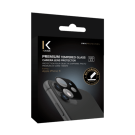 Gen 2.0 Protection pour objectif d'appareil photo premium en verre trempé Apple iPhone 11, Noir